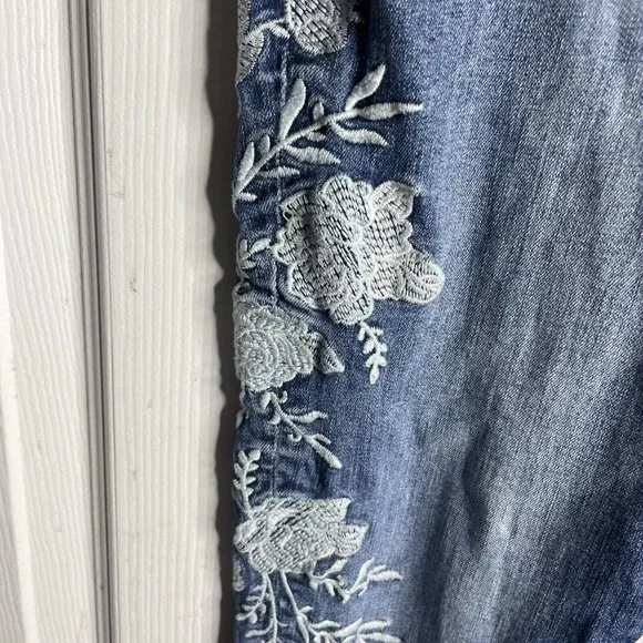 KUT From the Kloth Skinny Ankle Jeans Women’s 2 Floral Embroidered Medium Wash - Picture 5 of 11